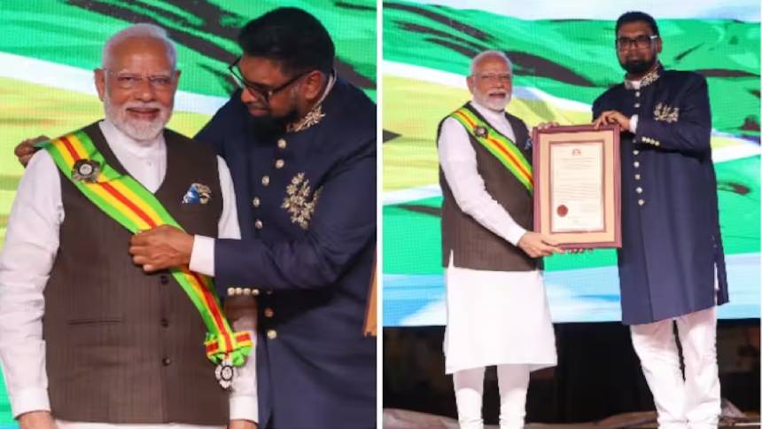 പ്രധാനമന്ത്രി നരേന്ദ്രമോദിക്ക് ​ഗയാനയുടെ പരമോന്നത സിവിലിയൻ ബഹുമതി