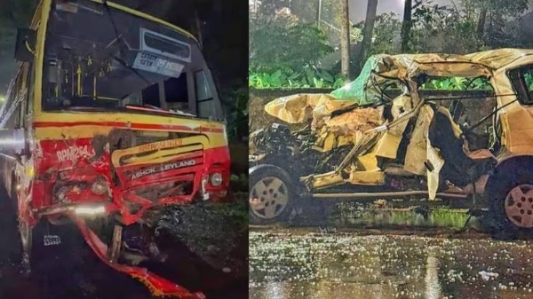 ആലപ്പുഴയിൽ കെഎസ്ആർടിസി ബസും കാറും കൂട്ടിയിടിച്ച് അപകടം; 5 മരണം
