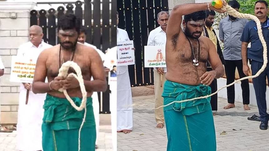 ഡിഎംകെ സർക്കാരിനെതിരെയുള്ള പ്രതിഷേധം; 6 തവണ സ്വയം ചാട്ടവാറടി, 48 ദിവസം വ്രതം ആരംഭിച്ച് അണ്ണാമലൈ